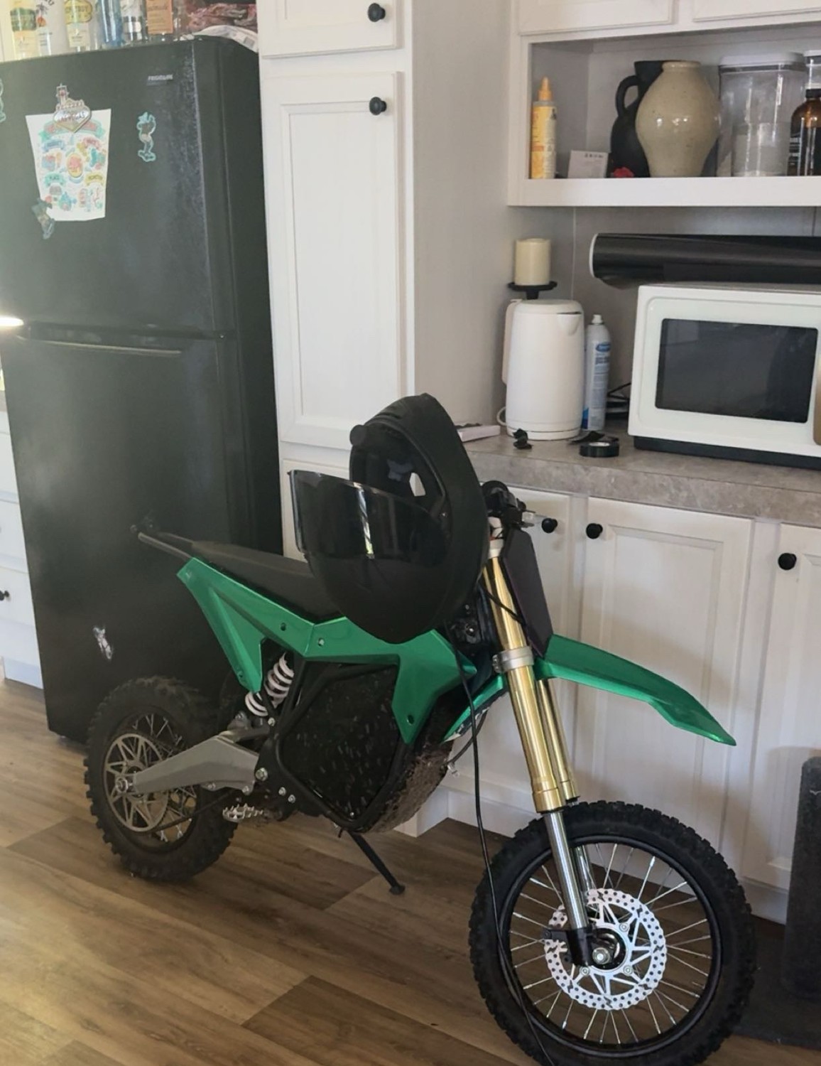 Electric RTR Lite bike wrapped in green vinyl
